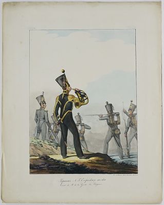 Белоусов Лев Александрович (1806–1854). Горнист Лейб-Гвардии Егерского полка.
Лист из сюиты 