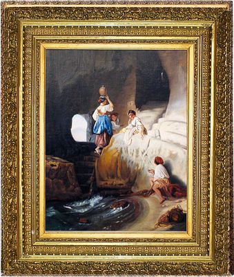 Ученик Императорской Академии художеств Лебедев. Неаполитанские прачки в гроте (&laquo;La cucumella 