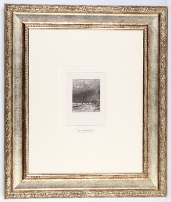 Шишкин Иван Иванович (1832–1898). Перед грозой. 1873 г. Оттиск 1892 г. Бумага, офорт. Размер: 