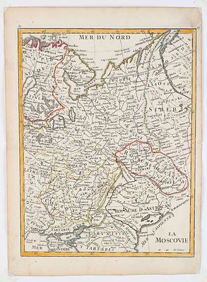 [Луи Ле Руж. 1746 г.] Карта Московии / составил Жорж-Луи Ле Руж. La Moscovie [На фр. яз]. Париж 