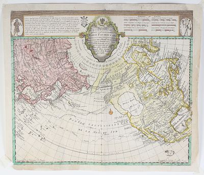 [Эйлер. 1760 г.] Карта северной части Тихого океана с прилегающими регионами, недавно открытыми 