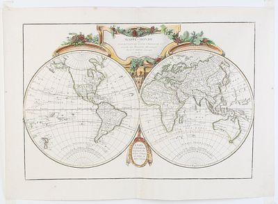 [Жанн Жанвье. 1782 г.] Карта мира или описание земного шара, составленное на основе 