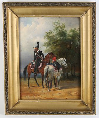 Неизвестный художник. Офицеры Лейб-гвардии драгунского полка времен правления Императора 