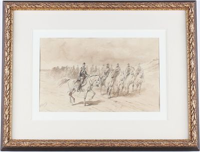 Сверчков Николай Егорович (1817–1898). Выезд Лейб-гвардии Гусарского полка на Высочайший смотр 