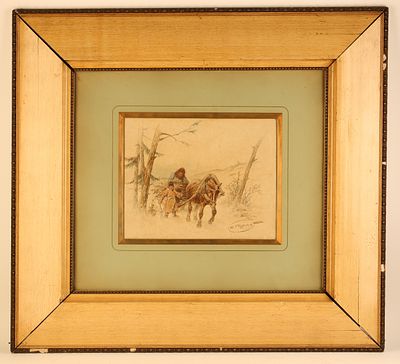 Сверчков Николай Егорович (1817–1898). Из леса с хворостом. 1870-е–1880-е гг.Бумага, акварель. 