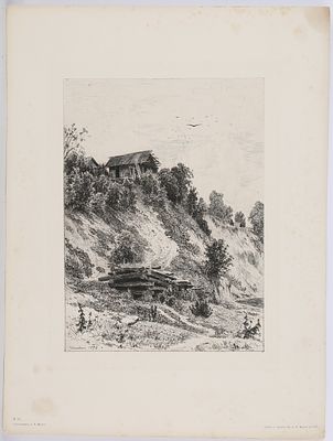 Шишкин Иван Иванович (1832–1898). Обрыв. 1878 г.Оттиск 1892 г.Бумага, офорт.Размер: 29, 2 х 22 