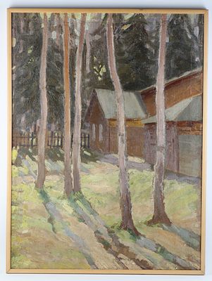 Львов Петр Иванович (1882 – 1944). Дом в лесу. 1910-е гг.Холст, масло.Размер холста: 82 х 61 