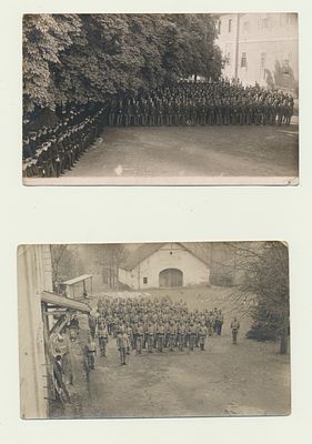 Две фотографии: Построение воинских частей Австро-венгерской армии. 1. Парадное построение 
