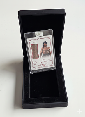 קלף אספנות - פאץ מיוחד מהסרט רמבו ממוספר ל99 ! . 🔥 פריט אספנות היסטורי: קלף ג'ון רמבו – מהדורת 