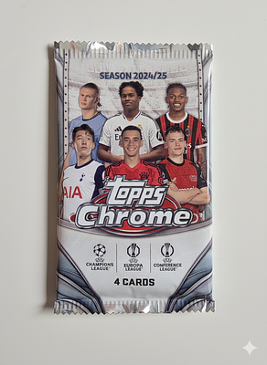 כדורגל - מעטפה סגורה סדרת הכרום 2024 הוצאת TOPPS 
אופציה שליפה של קלפים חתומים וממוספרים