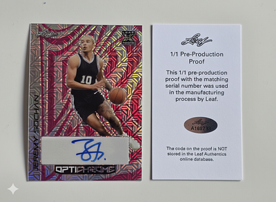 כדורסל - Jermy Sochan קלף 1/1 חברת לייף . כדורסל - Jermy Sochan קלף 1/1 חברת לייף