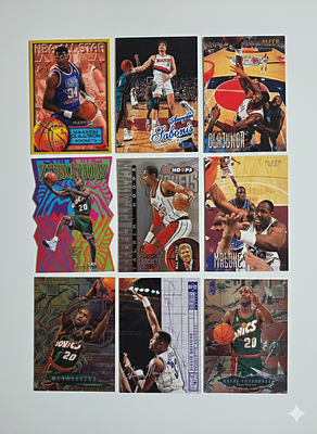 NBA לוט של 9 קלפי כוכבים ווינטג שנות ה90. NBA לוט של 9 קלפי כוכביםוינטג שנות ה90