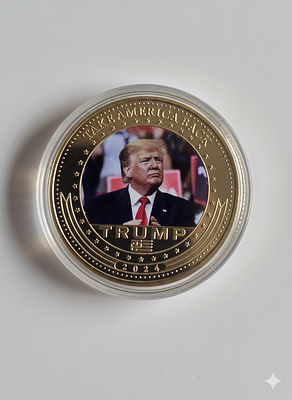 מטבע אספנים עם דמותו של נשיא ארצות הברית דונלד טראמפ . מטבע אספנים עם דמותו של נשיא ארצות הברית 