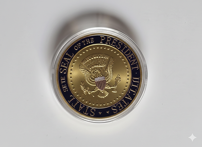 מטבע אספנים עם דמותו של נשיא ארצות הברית דונלד טראמפ . מטבע אספנים עם דמותו של נשיא ארצות הברית 