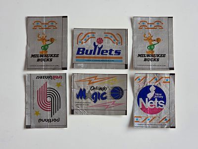 לוט NBA מדבקות שיצאו בתוך מסטיקים בשנות ה90