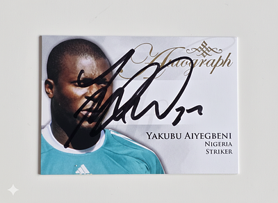 כדורגל - קלף נדיר של יעקובו איגביני אחד החלוצים הגדולים ששיחקו בישראל חתימה על הקלף ממוספר 