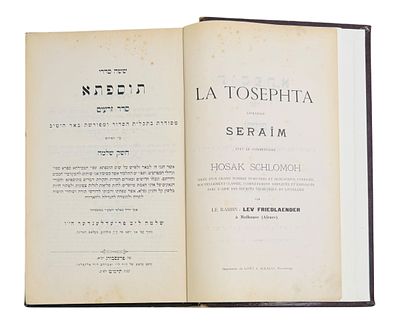 חיבורו הראשון של הזייפן הנודע רבי שלמה פרידלנדר. תוספתא זרעים - פרשבורג תרמ"ט - עם פירוש 'חשק 