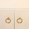 PAIR PARCHMENT COVERED TWO DOOR CABINETS WITH BRASS RING HARDWARE C 1950 IN THE MANNER OF. Pair Image - 3
