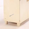 PAIR PARCHMENT COVERED TWO DOOR CABINETS WITH BRASS RING HARDWARE C 1950 IN THE MANNER OF. Pair Image - 6