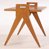 FRENCH OAK OCCASIONAL TABLE IN THE MANNER OF JACQUES ADNET C 1950. French oak occasional table Image - 4