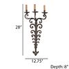 PAIR FRENCH IRON THREE ARM WALL SCONCES IN THE MANNER OF JEAN ROYERE C 1950. Pair French iron Image - 1