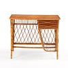 FRENCH RATTAN DESK HAVING TWO DRAWERS AND A WOOD TOP C 1950. French rattan desk having two Image - 2