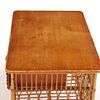 FRENCH RATTAN DESK HAVING TWO DRAWERS AND A WOOD TOP C 1950. French rattan desk having two Image - 3