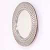 ROUND FRENCH MIRROR HAVING A FRAME COMPOSED OF GEOMETRIC ALUMINUM SHAPES C 1980. Round French Image - 5