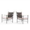 A PAIR OF AMALFI PAINTED IRON AND BRASS ADJUSTABLE ARM CHAIRS DESIGNED BY MARIO PAPPERZINI WITH NEWImage - 6
