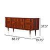 RARE FRENCH ROSEWOOD SIDEBOARD WITH A PATCHWORK DESIGN HAVING A CENTRAL BAR COMPARTMENT C 1960. Image - 1