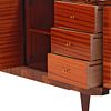 RARE FRENCH ROSEWOOD SIDEBOARD WITH A PATCHWORK DESIGN HAVING A CENTRAL BAR COMPARTMENT C 1960. Image - 3