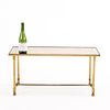 FRENCH BRASS AND MIRROR COFFEE TABLE WITH BALL FEET C 1960. French brass and mirror coffee Image - 4