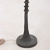 FIGURAL BRONZE FLOOR LAMP WITH BUST AND VERDIGRIS PATINA IN THE MANNER OF GIACOMETTI. Figural Image - 2