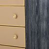 ONE OF TWO DARK CERUSED OAK DRESSERS HAVING LEATHER DRAWER FRONTS WITH GREEK KEY DESIGN IN THE. O Image - 4