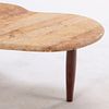 BIOMORPHIC MARBLE TOP AND WOOD COFFEE TABLE IN THE MANNER OF ROBSJOHN-GIBBINGS. Biomorphic Image - 1