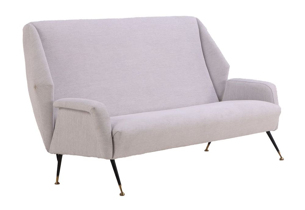 ITALIAN UPHOLSTERED SOFA BY GIGI RADICE C 1950 WITH RECENT FABRIC. Italian upholsterd sofa by 