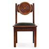 SIX FRENCH MAHOGANY DINING CHAIRS ATTRIBUTED TO CHARLES DUDOUYT HAVING CIRCULAR DESIGN C 1940. S Image - 2