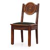 SIX FRENCH MAHOGANY DINING CHAIRS ATTRIBUTED TO CHARLES DUDOUYT HAVING CIRCULAR DESIGN C 1940. S Image - 3
