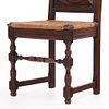 FOUR FRENCH OAK AND RUSH SIDECHAIRS WITH CIRCULAR MOTIFS IN THE MANNER OF CHARLES DUDOUYT C 1940. Image - 5