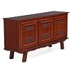 FRENCH OAK THREE DOOR SIDEBOARD WITH GEOMETRIC MOTIFS C 1940. French oak three door sideboard Image - 4
