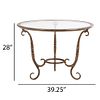 ELEGANT GILT IRON GLASS TOP TABLE POSSIBLY BY GIOVANNI BANCI. Elegant gilt iron glass top table Image - 1