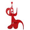 A LARGE SCALE MODERN PAINTED IRON ABSTRACT FIGURE WITH CUT OUT DESIGN. A large scale modern Image - 2