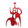 A LARGE SCALE MODERN PAINTED IRON ABSTRACT FIGURE WITH CUT OUT DESIGN. A large scale modern Image - 5