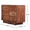 FRENCH EIGHT DRAWER CERUSED OAK COMMODE HAVING COPPER PLATED HARDWARE C 1940. French eight Image - 1