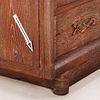 FRENCH EIGHT DRAWER CERUSED OAK COMMODE HAVING COPPER PLATED HARDWARE C 1940. French eight Image - 6