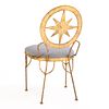 FOUR FRENCH GILT IRON STAR DECORATED SIDECHAIRS C 1970. Four French gilt iron star decorated Image - 6