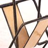 LEATHER OVER IRON FRENCH MAGAZINE STAND ATTRIBUTED TO JACQUES ADNET C 1945. Leather over iron Image - 4