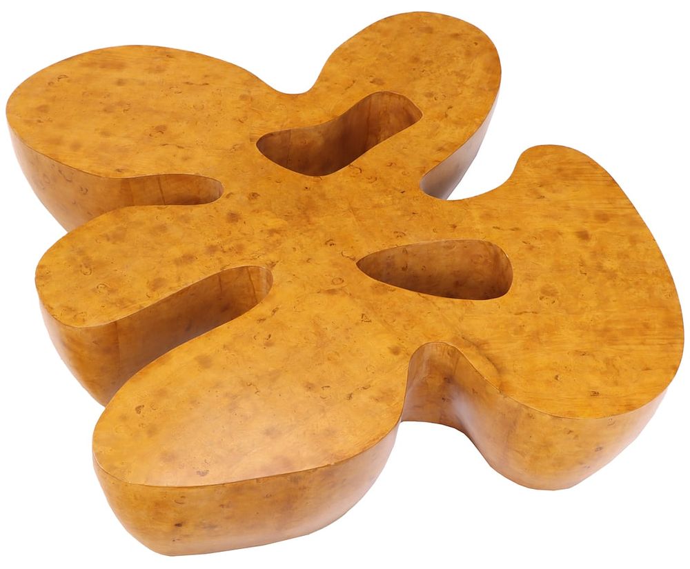 LARGE MODERNIST BURL WOOD BIOMORPHIC COFFEE TABLE. Large modernist burl wood Biomorphic coffee 