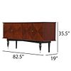 FRENCH MAHOGANY SIDEBOARD HAVING FOUR DOORS AND A BAR COMPARTMENT C 1955. French mahogany Image - 1