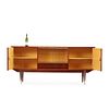 FRENCH BURL WOOD SIDEBOARD WITH CENTRAL BAR COMPARTMENT WITH SLIDING GLASS DOORS C 1950. French Image - 2